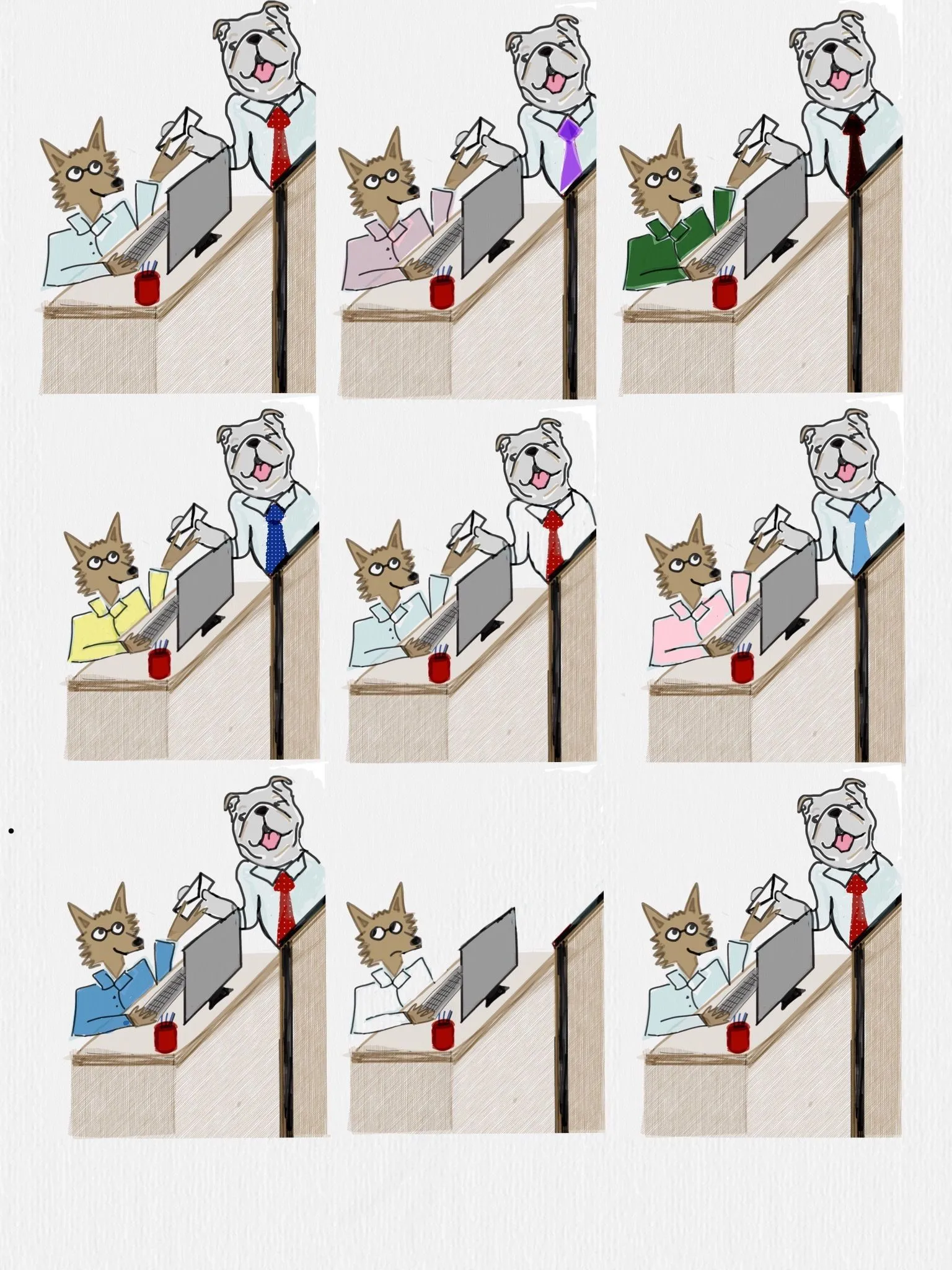 annie grossman illustration of dogs