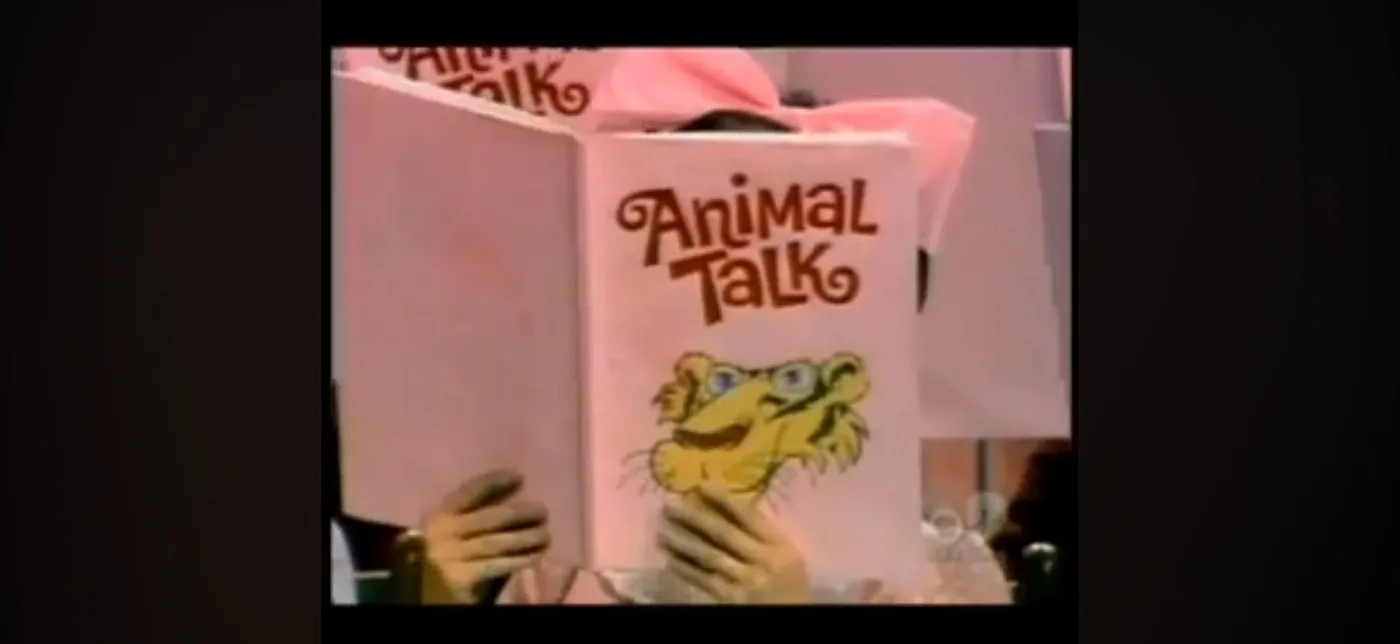 One of The Lennon Sisters studying up on Animal Behavior on The Lawrence Welk Show in 1968.